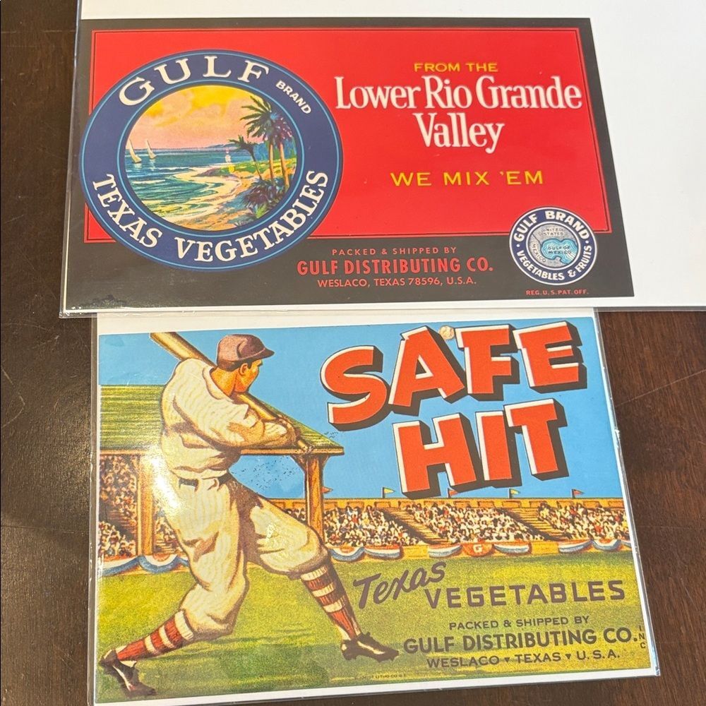 Vintage Texas Vegetables Labels